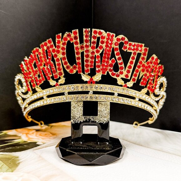 Merry Christmas Crown, Christmas Decor, Christmas Tree Topper, Christmas Gift - Picture 7 of 9
